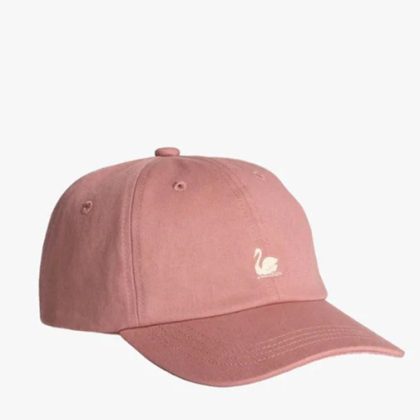 Merz B Schwanen Swan logo cotton twill cap 65050030 3902 rosewood/nature