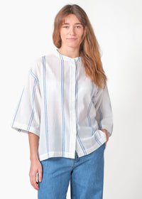 Klitmøller - MARY SHIRT - WHITE SURF BLUE