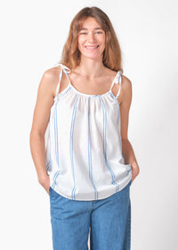Klitmøller - MARY TOP - WHITE SURF BLUE