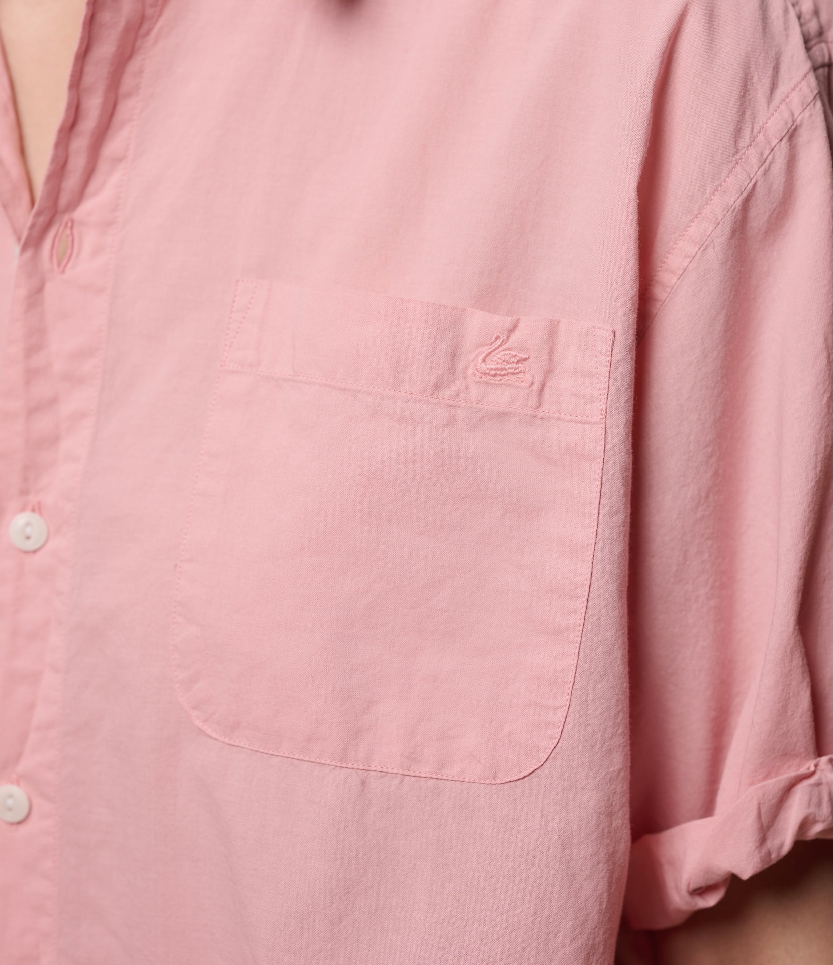 MERZ B SWANEN - LIGHTWEIGHT POPLIN WOMEN'S SHIRT WITH ROLLED UP SLEEVES - sunset pink - Afbeelding 4