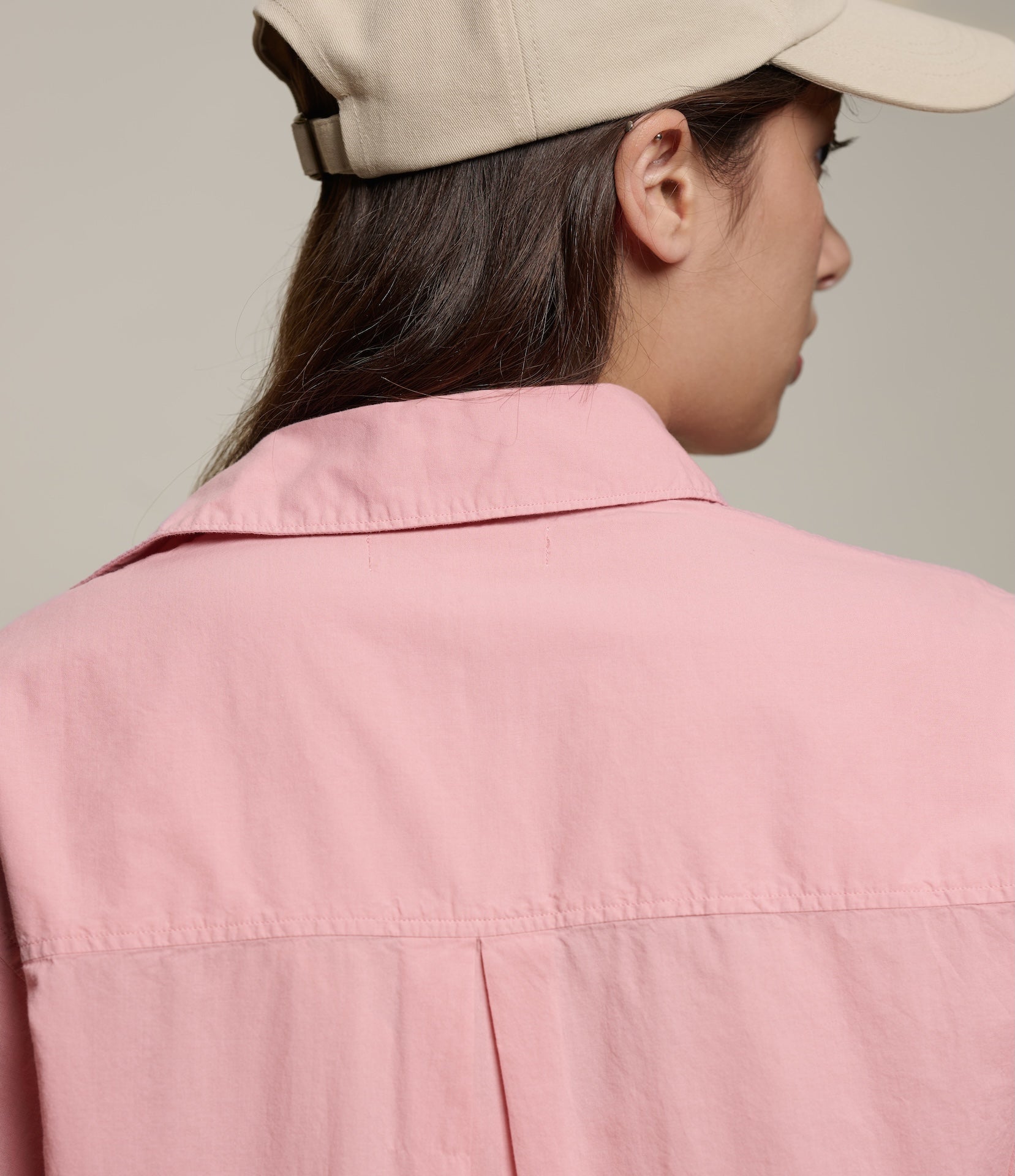 MERZ B SWANEN - LIGHTWEIGHT POPLIN WOMEN'S SHIRT WITH ROLLED UP SLEEVES - sunset pink - Afbeelding 3