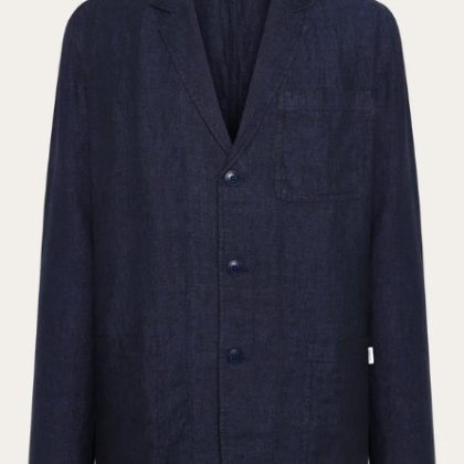 Knowledgecotton aparel -LINEN BLAZER YARNED TOTAL ECLIPSE