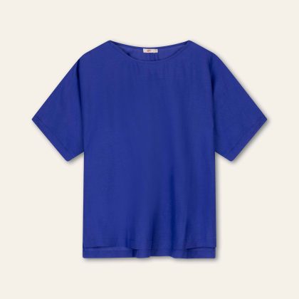 OILILY - Baaranka solid s/s blouse - Royal Blue