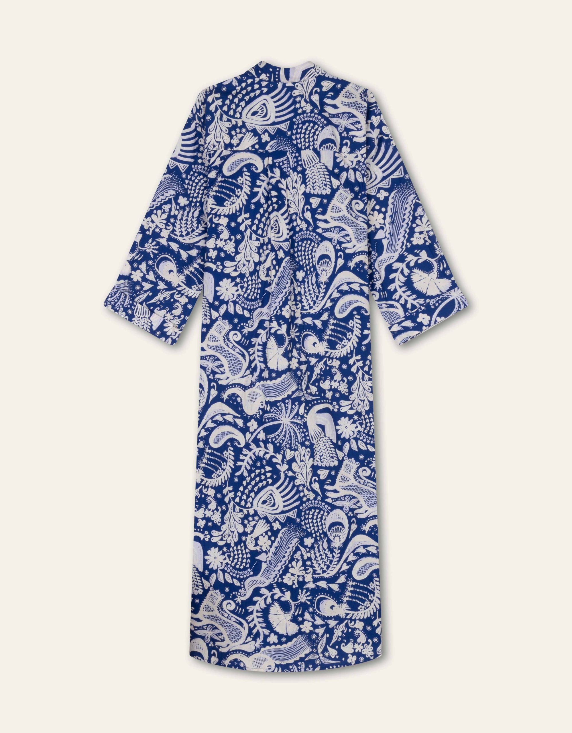 OILILY - Deepali 3/4 sleeves dress ROYAL BLUE - Afbeelding 2