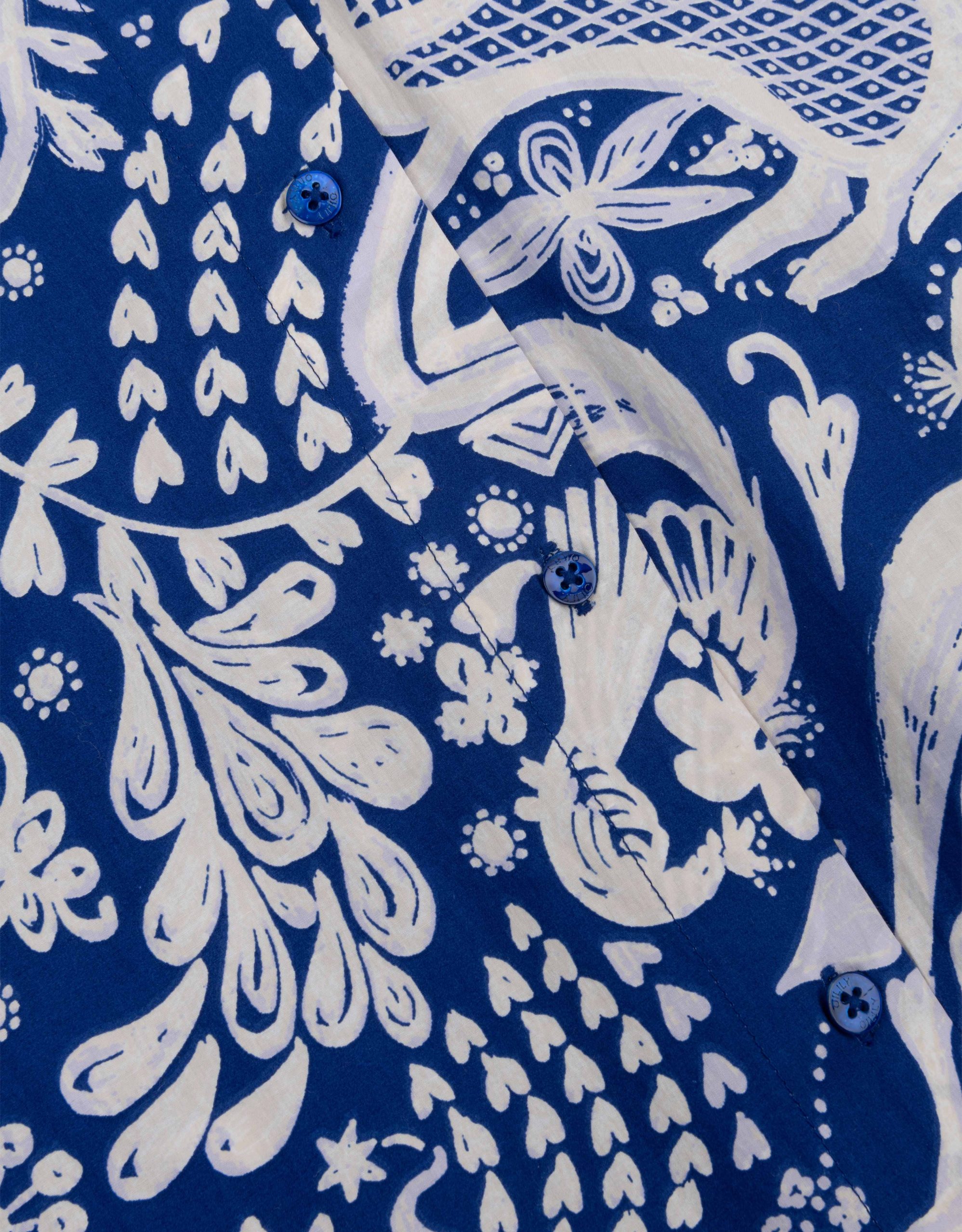 OILILY - Deepali 3/4 sleeves dress ROYAL BLUE - Afbeelding 3