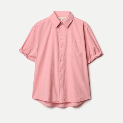 MERZ B SWANEN - LIGHTWEIGHT POPLIN WOMEN'S SHIRT WITH ROLLED UP SLEEVES - sunset pink