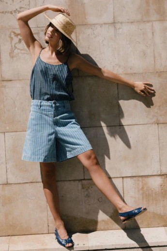 TINY BIG SISTER DENIM STRIPED BERMUDA - Afbeelding 3