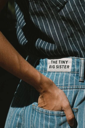 TINY BIG SISTER DENIM STRIPED BERMUDA - Afbeelding 2