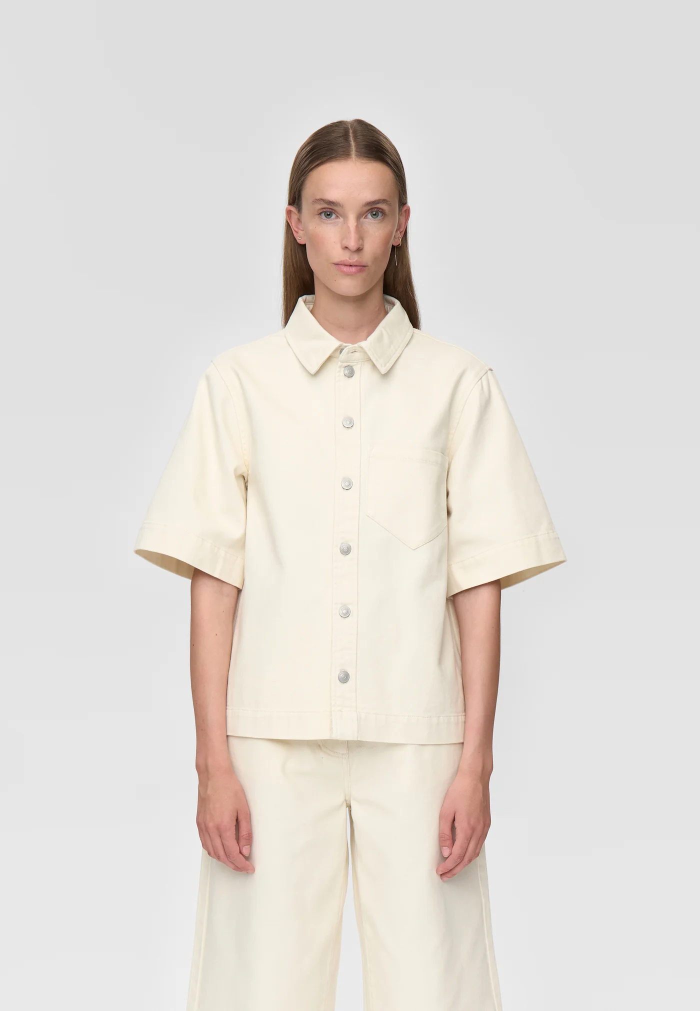 MINIMUM - VIDA SHORT SLEEVE SHIRT - WHISPER WHITE - Afbeelding 5