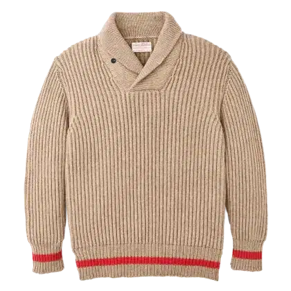 FILSON BRISTOL SHAWL NECK - OATMEAL HEATHER
