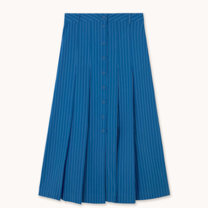 TINY BIG SISTER STRIPED PLEATED SKIRT - BLUE