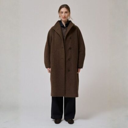 ANNE MI Thyme long wool coat